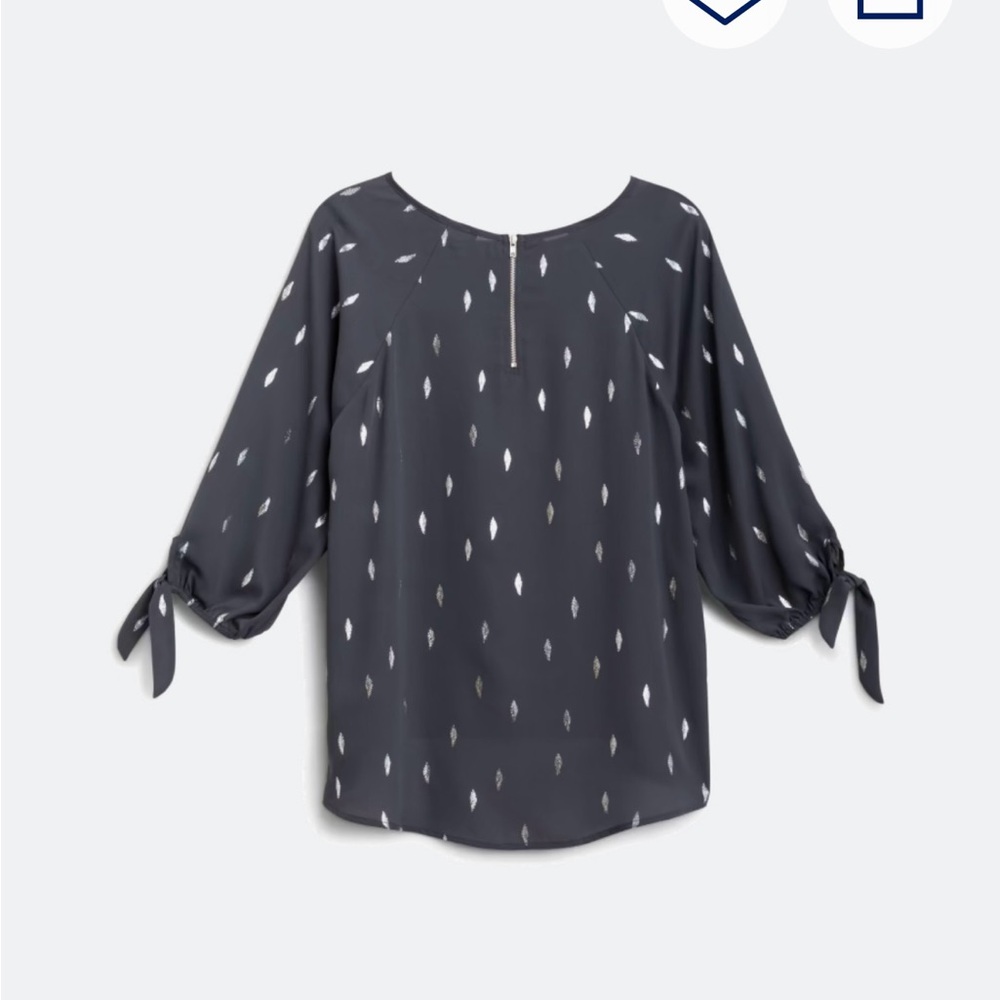 Papermoon Dark Gray Tie Sleeve Blouse